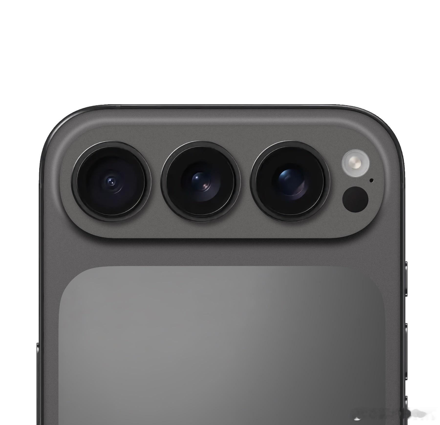 曝iPhone17ProMax渲染图 目前的传闻是，镜组改为横排，然后变成拼色机