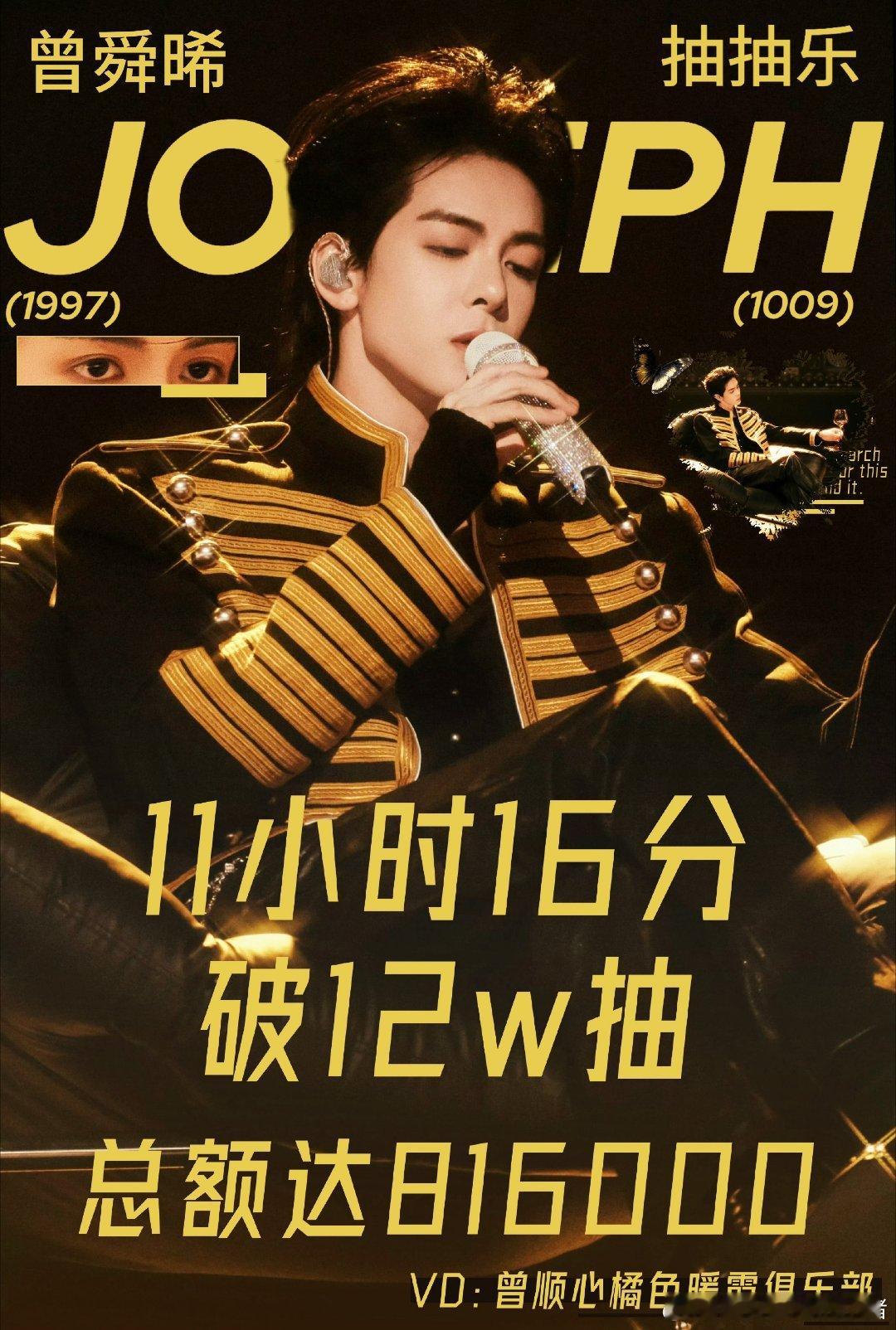 曾舜晞家ccl上线仅11小时16分，顺利突破12万抽大关。暑假可以期待曾舜晞的九