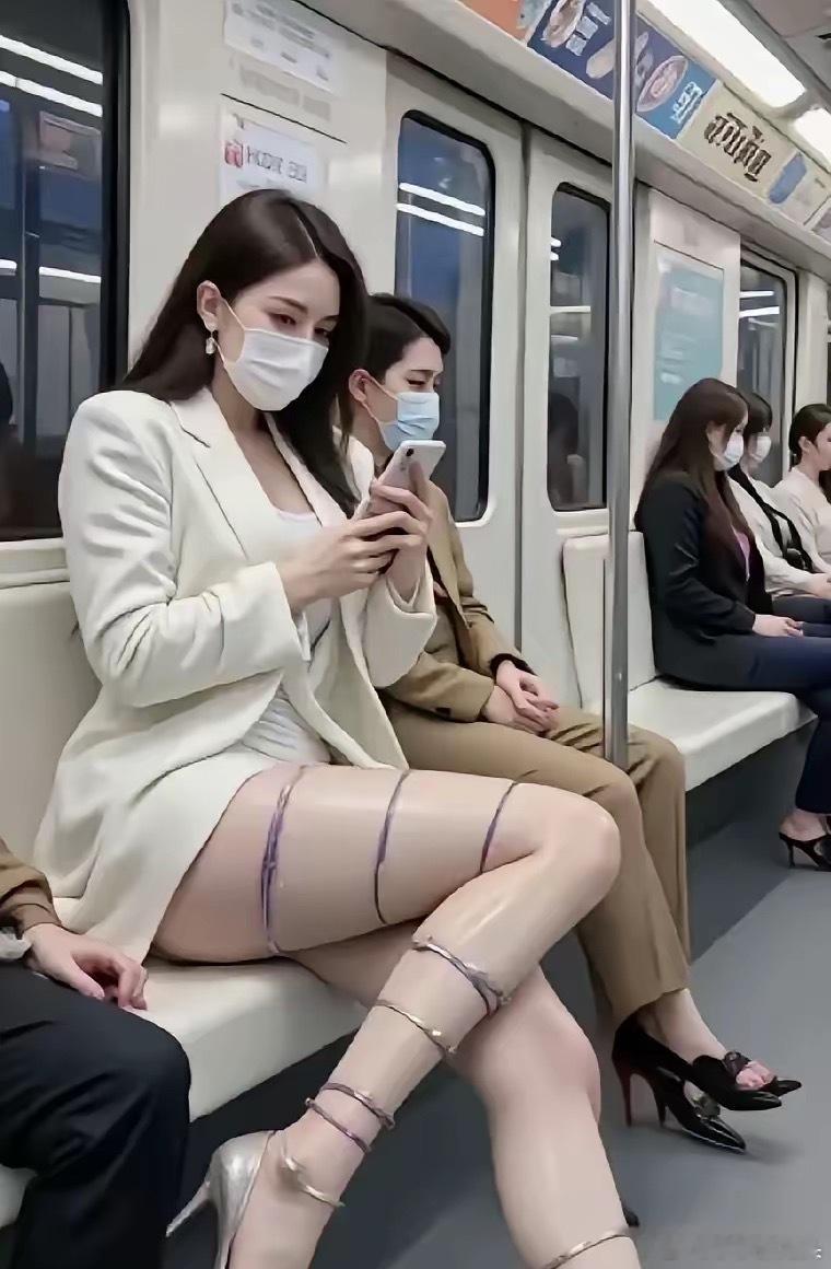 天气炎热，穿衣搭配也尽量从简，但是，有时也要突出女性之美。​这不，今天坐地铁，偶