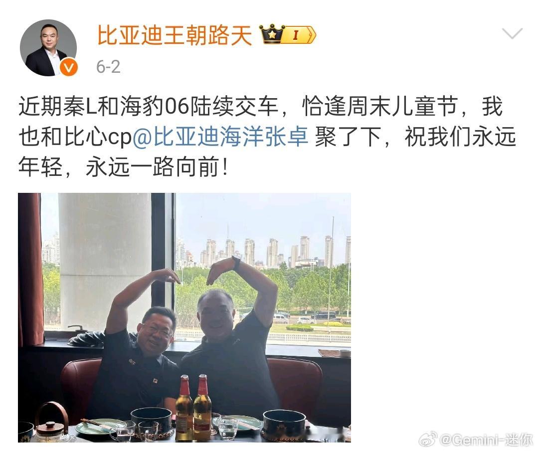 王朝和海洋整上相声cp了，方程豹和仰望整上晓熊组合了，腾势长江总表示：宝宝内心苦