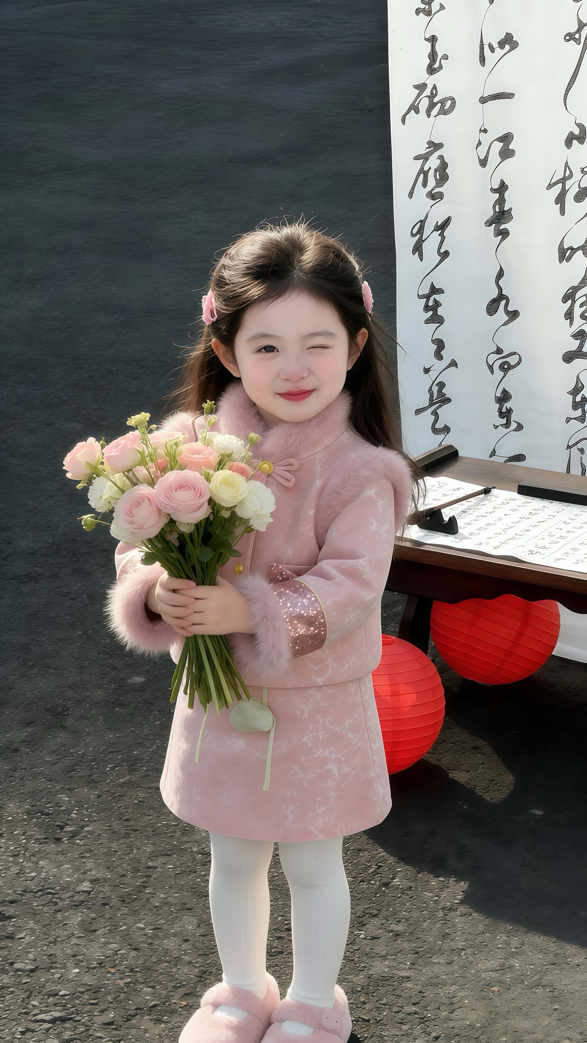 新年氛围感直接拉满的粉色国风套装来啦！软乎乎的毛绒边超亲肤，亮面材质搭...