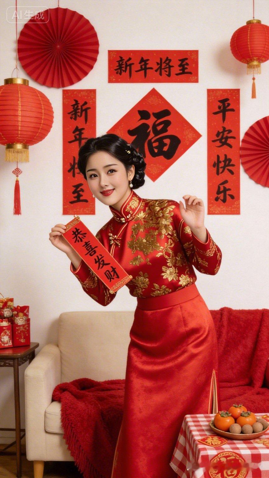 新年将至，福气满满，红红火火迎新年！🎉💰🍊