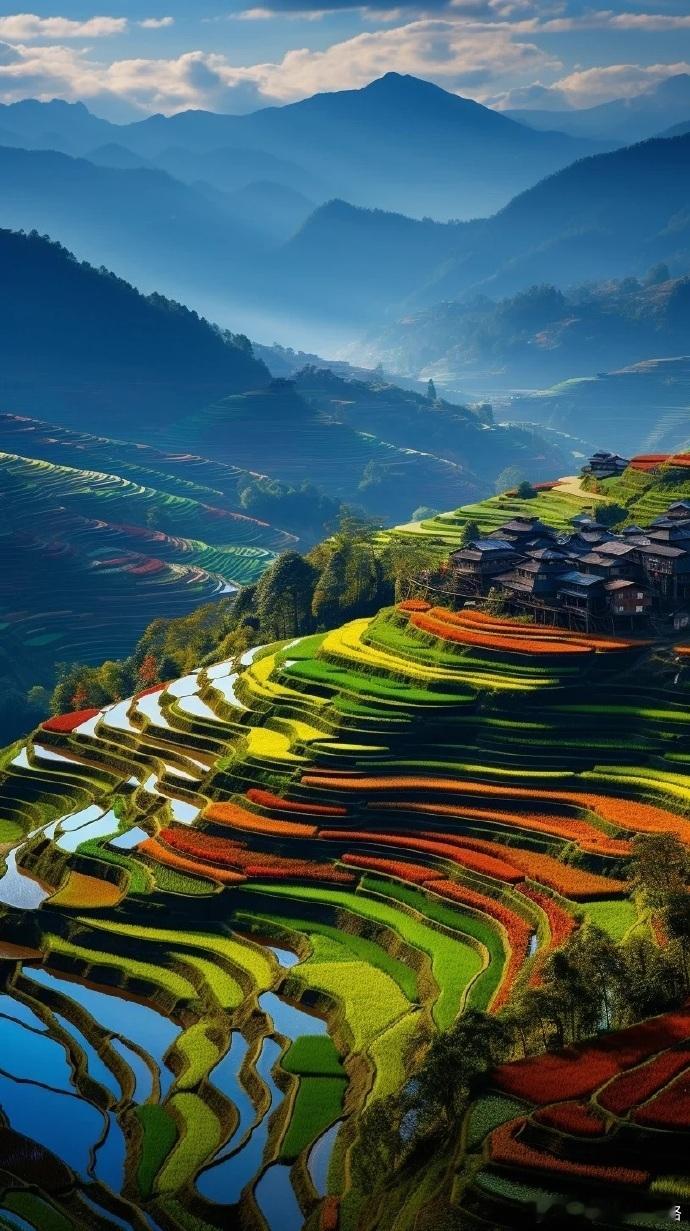 层峦叠嶂，秋色乍现 … ​​​