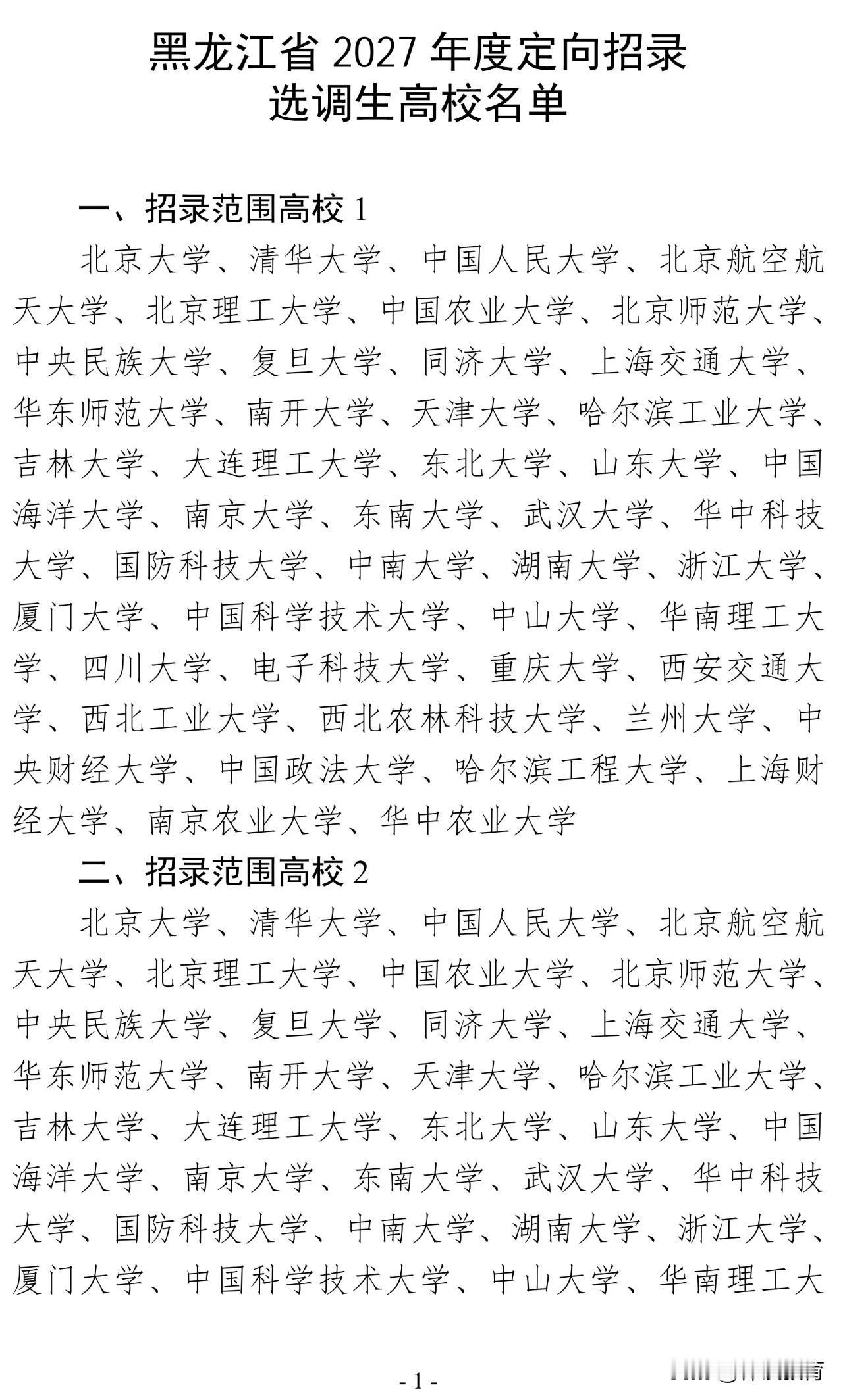 *黑龙江省2027年度定向选调应届优秀大学毕业生已经开始了[庆祝][庆祝]

1