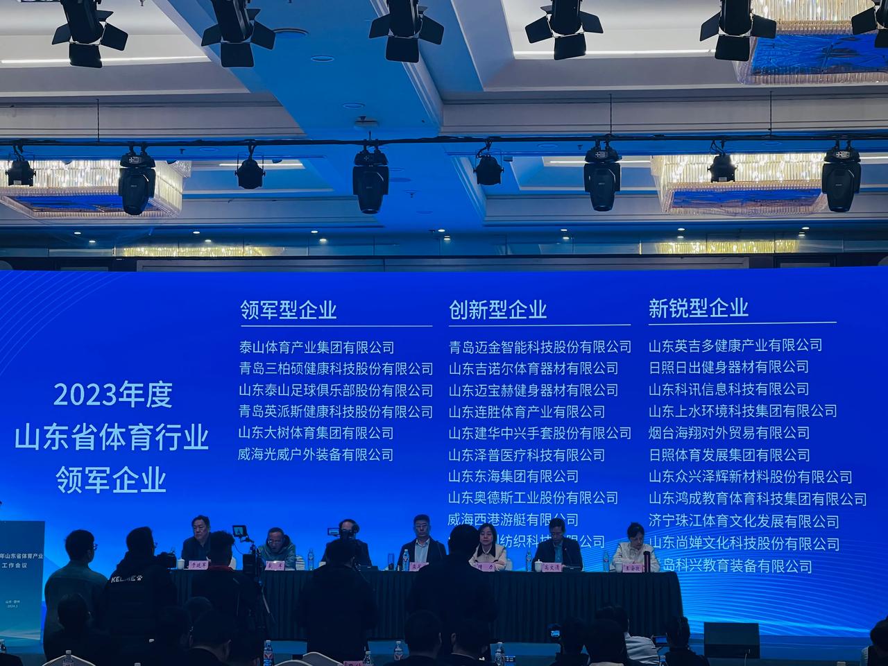 2023年度山东省体育行业领军企业，山东泰山足球俱乐部在列。