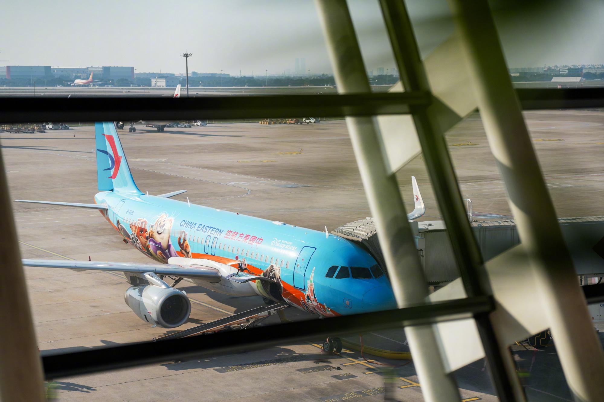 中国东方航空推出《疯狂动物城2》电影主题航班，机上内外充满彩色装饰，沉浸式体验动