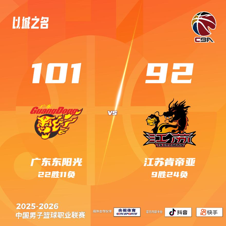 广东东阳光 101-92 江苏肯帝亚 广东男篮vs江苏男篮
广东东阳光：萨姆纳2