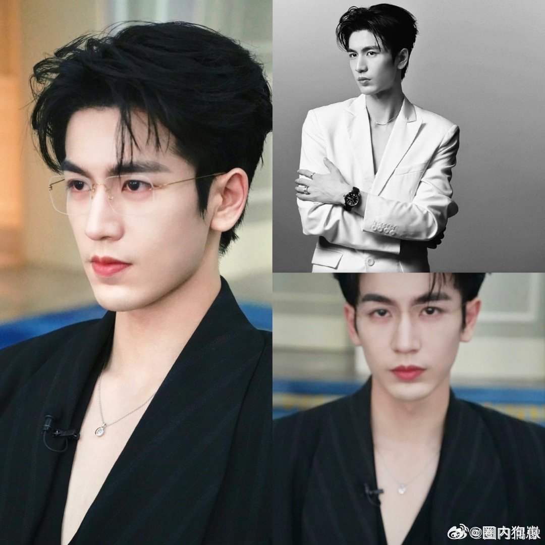 张凌赫穿深V的权威性还在上升 深V开到腹肌鲨疯全场！黑丝绒质感+灵蛇项链+烟熏妆