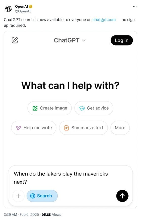 终结谷歌搜索！OpenAI放大招：免费开放ChatGPT搜索，无需注册今天凌晨3
