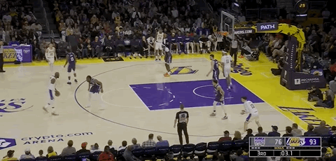 詹姆斯压哨三分！三节结束，湖人96-76国王，怎么说？国王vs湖人