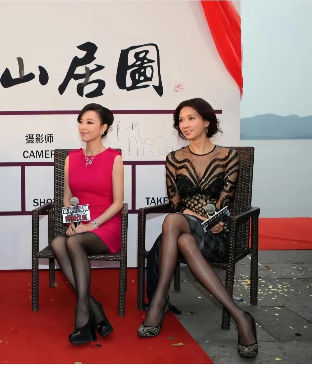 林志玲，大长腿和黑丝太标配了。