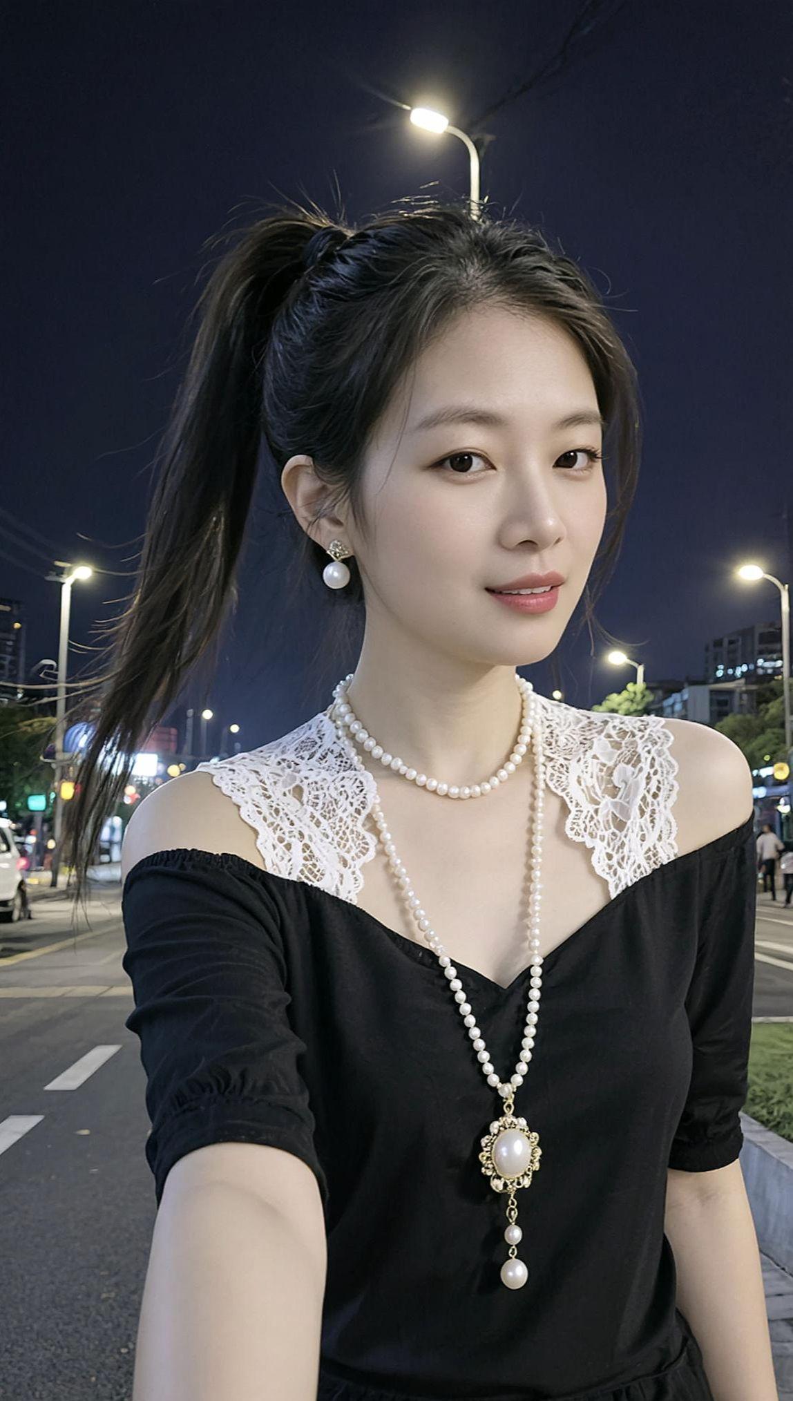 AI夜都市自拍 时尚写真 甜系女孩 时尚穿搭 治愈系