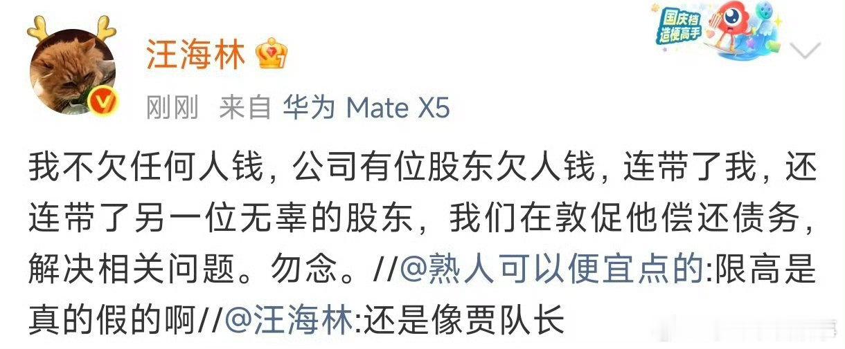 汪海林回应被限高汪海林说不欠任何人钱汪海林限高 闹得满城风雨的汪海林限高事件有了