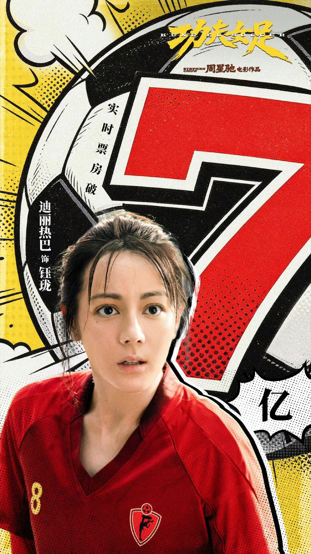 迪丽热巴 《功夫女足》票房破7亿了这平均一天一亿了吧！！！功夫女足
