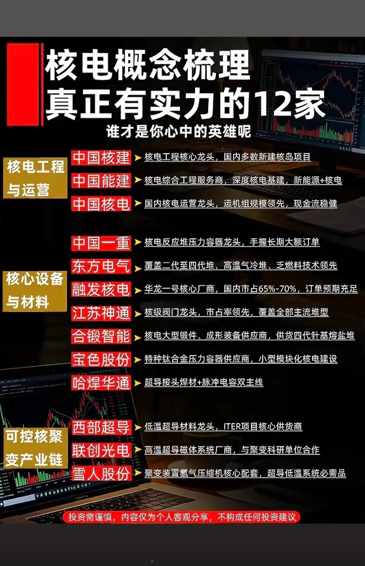 核电龙头大揭秘，12家实力派集结！谁是你心中的未来英雄？快来pick你心仪的宝藏