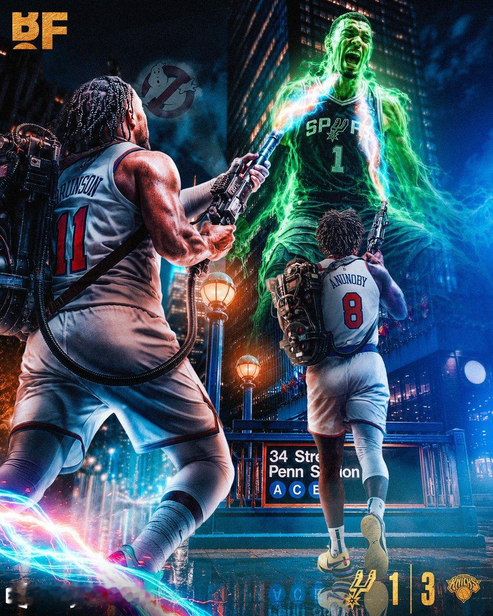 NBA马刺vs尼克斯NBA总决赛 阿奴诺比补篮准绝杀！尼克斯29分逆转，3-1领