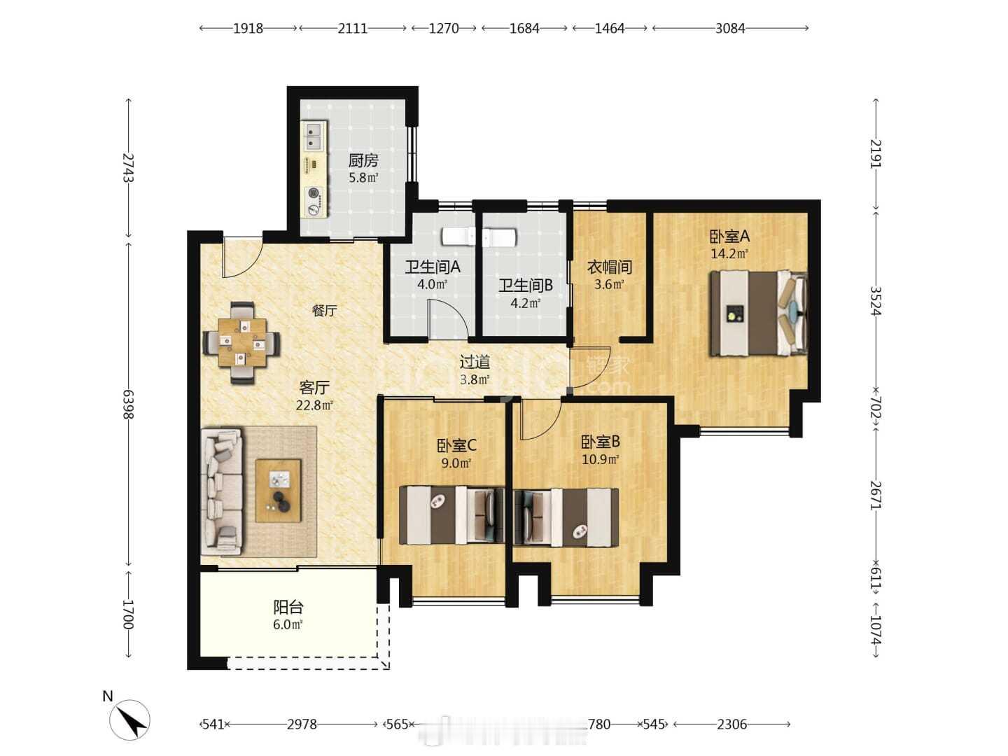 下午刚成交，南山科技园润玺二期120平26楼03户型西南朝向，1380万，单价1