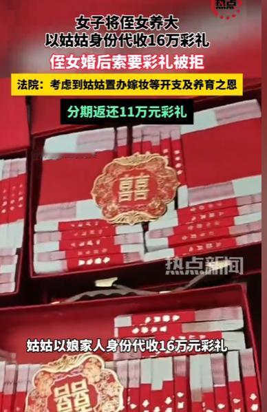 5月15号，河南驻马店正阳县人民法院，调解了一起姑侄间的纠纷。从小拉扯侄女长大的