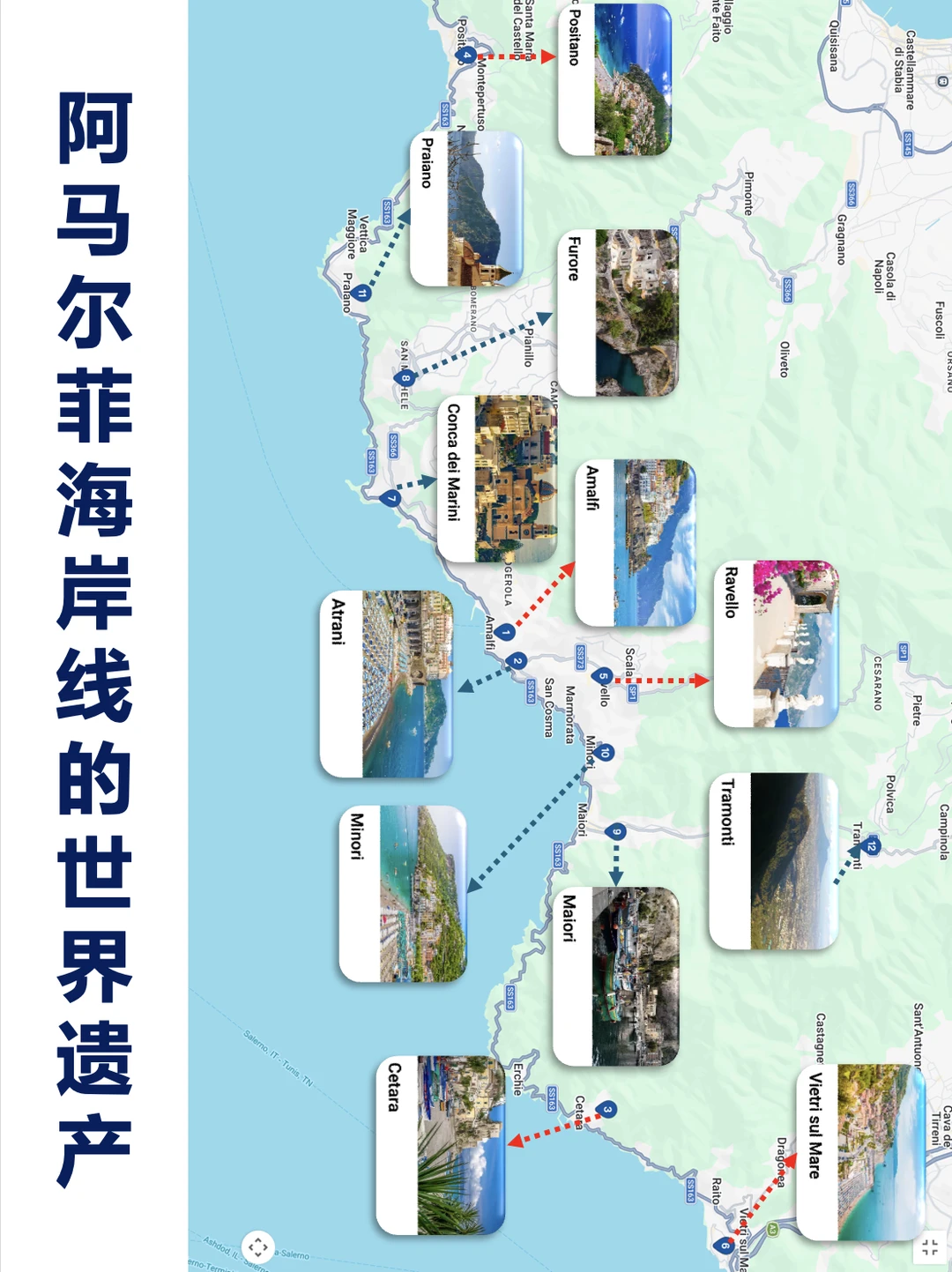 阿马尔菲海岸线 走完6个经典世界遗产