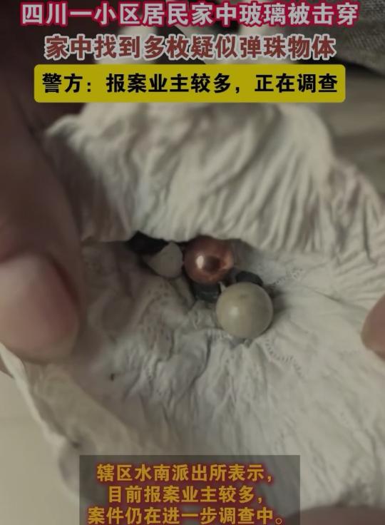 太恶劣了！四川内江，一小区多家业主反映自家玻璃窗被弹珠打穿，有的业主家玻璃窗甚至