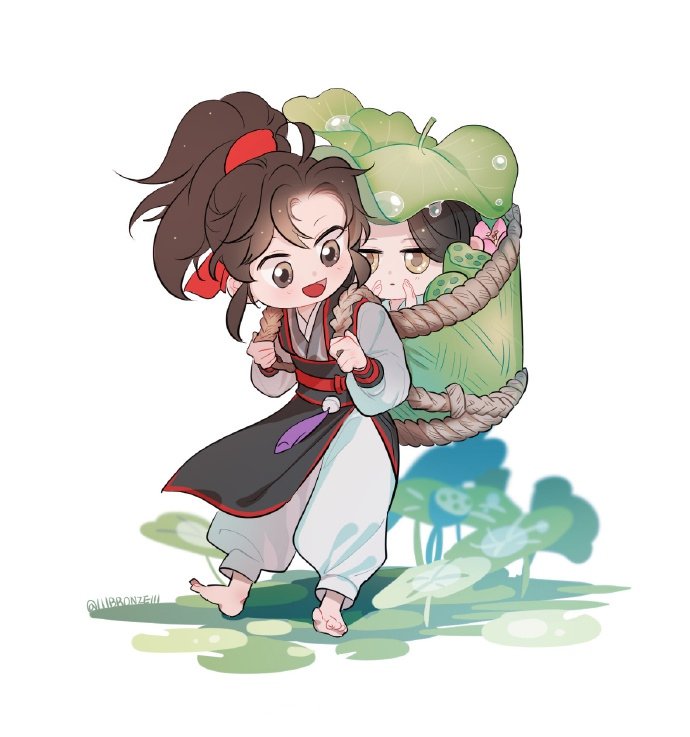 魔道祖师 羡羡摘莲蓬捡到一只小汪叽x：lllbronzelll 