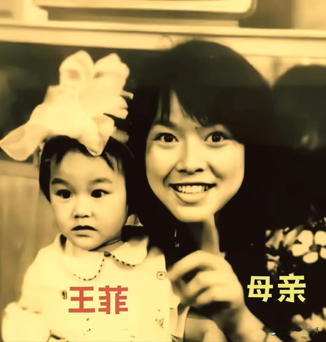 年幼时的王菲和母亲，相隔多年今昔对比。
果然好的气质是刻在骨子里的，家族的氛围感