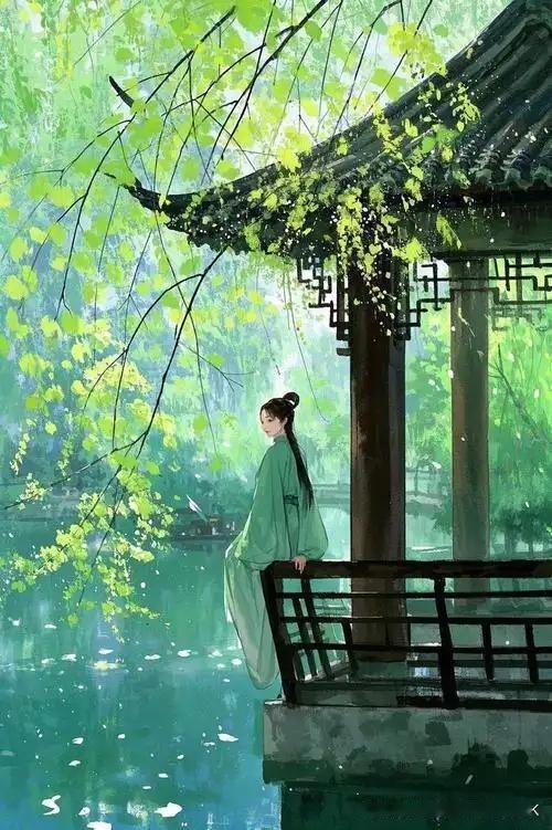 《漫成》
——清.夏伊兰
樱桃成实筍抽芽，
春老西泠女士家。
拆到绵衣刚欲曝，