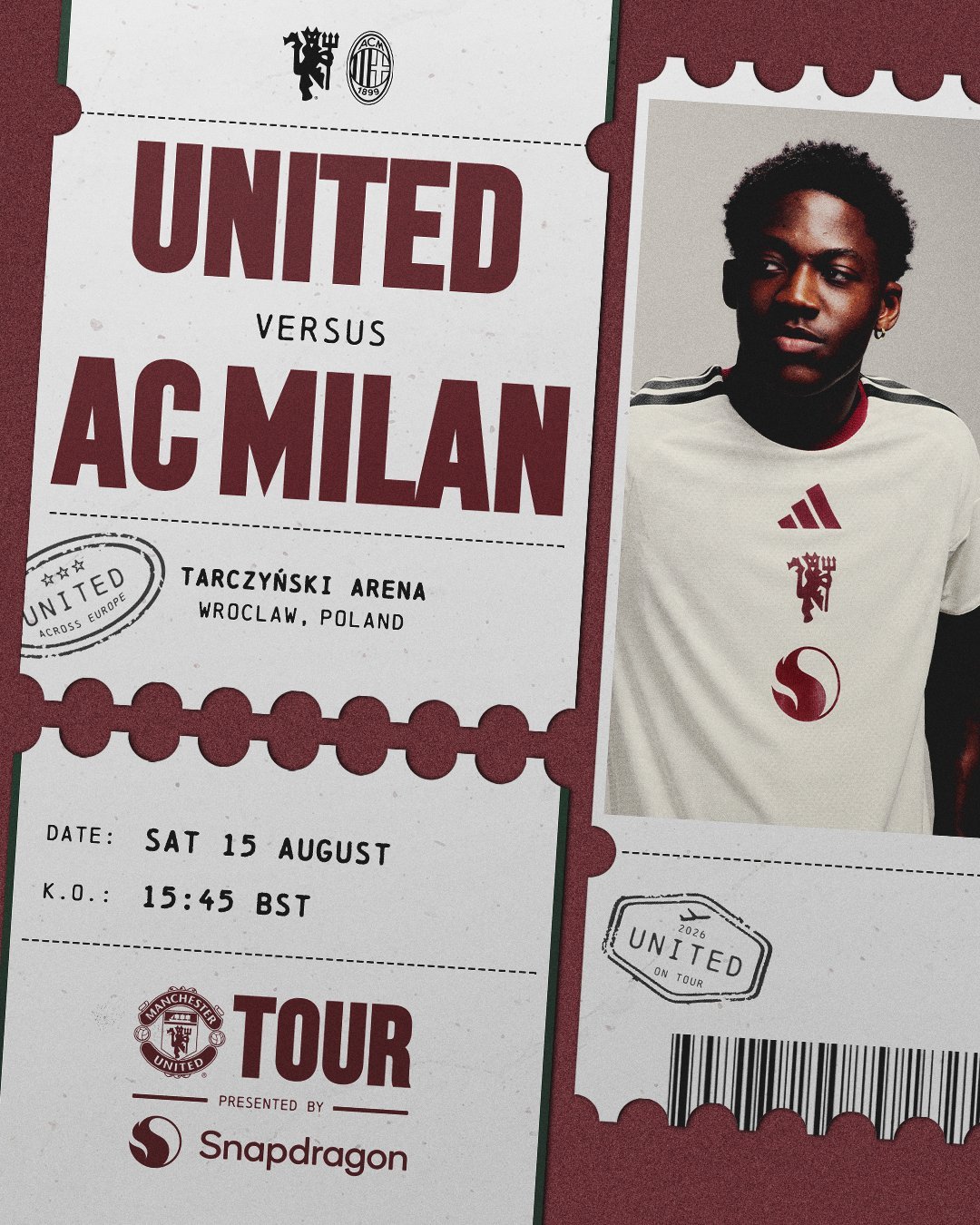 Match Day！今晚22点45分，曼联vs AC米兰！这是曼联新赛季的最后一