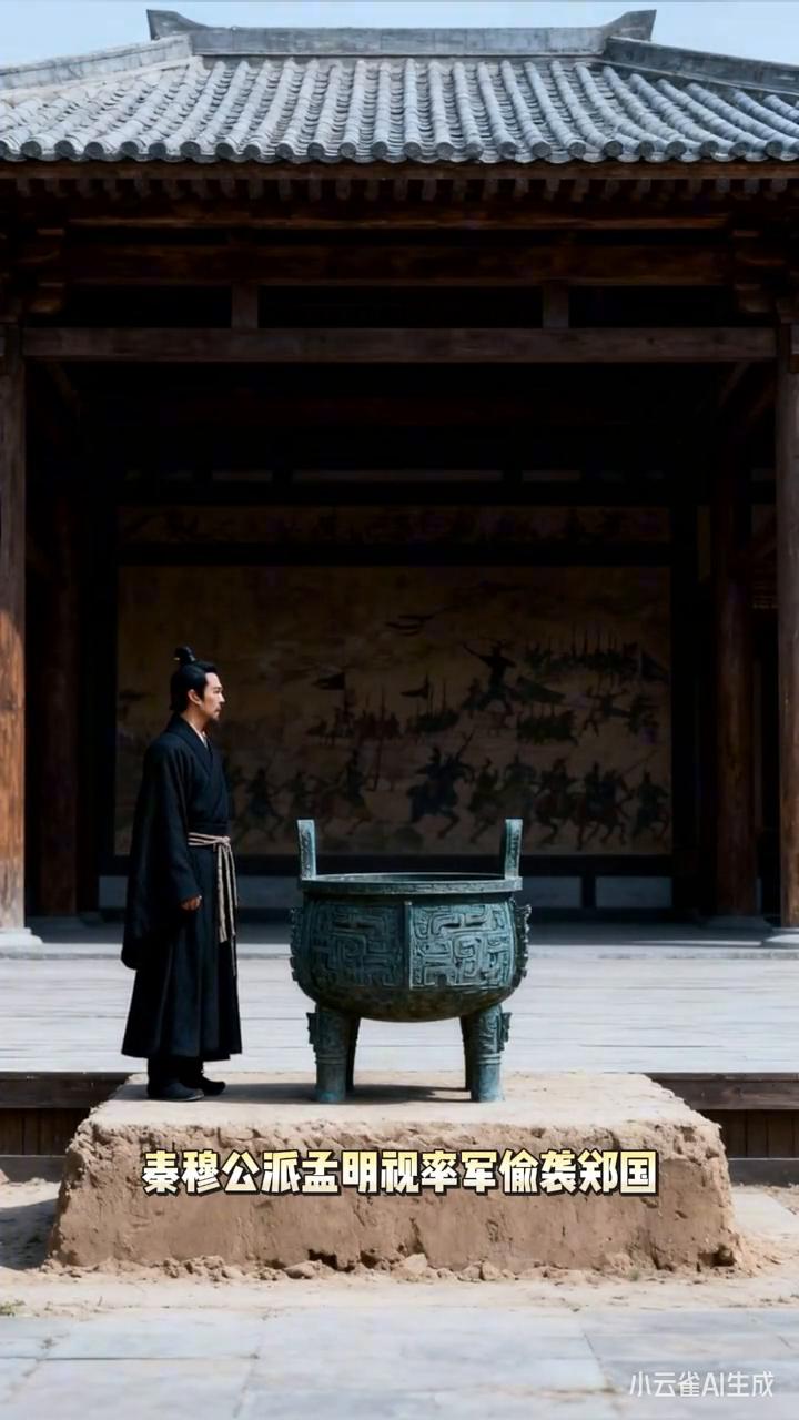 公元前627年，秦穆公派孟明视率军偷袭郑国，郑国逼走奸细，秦军折返，晋军在崤山设