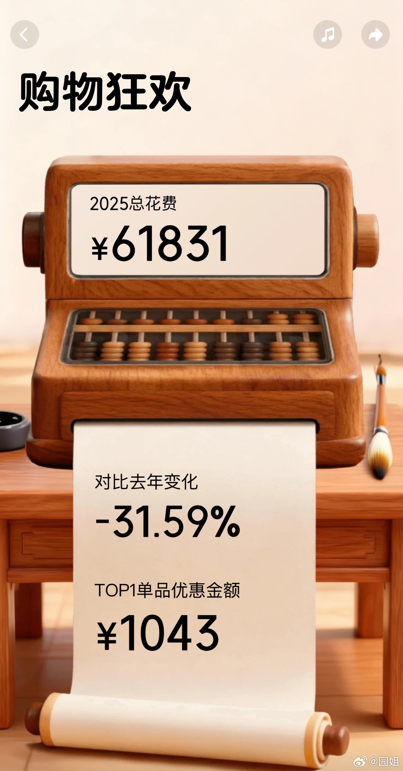 jd年度账单出来了，今年少花不少钱，这里挺多是二宝奶粉，下半年不喝奶粉省了不少钱