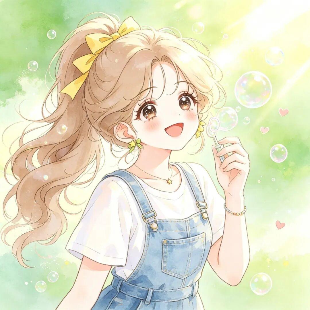 女生头像｜气泡、鲜花与不褪色的夏天