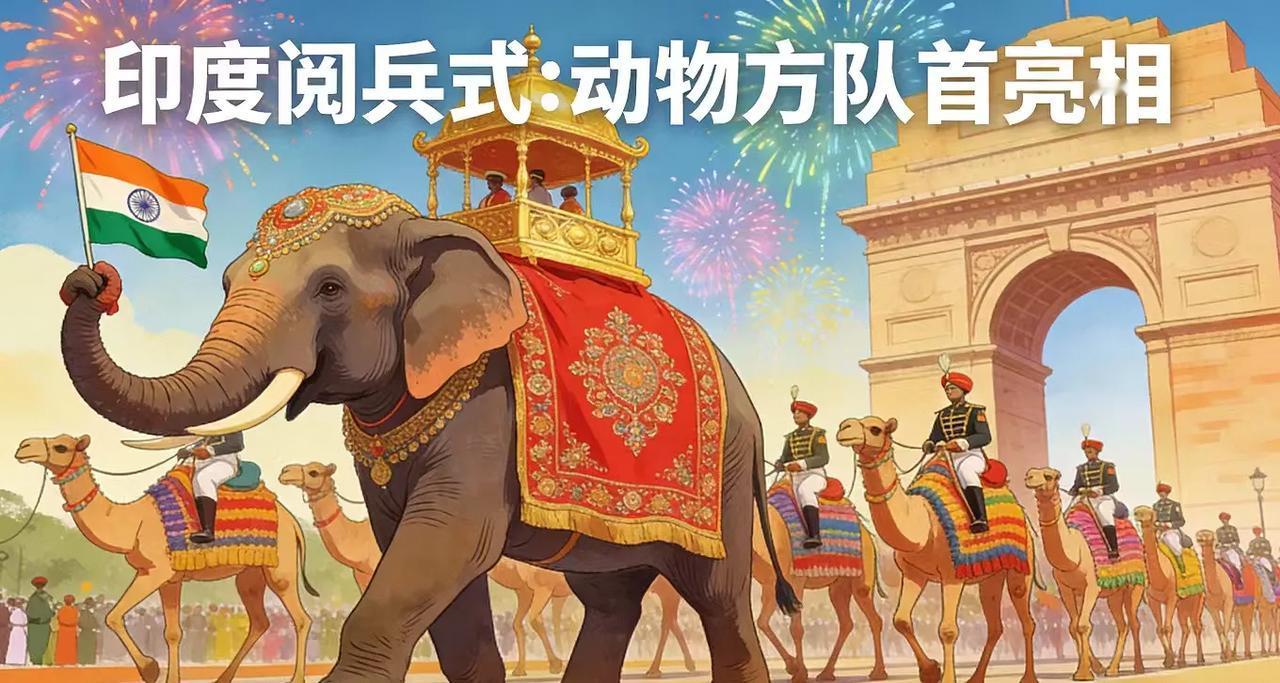 骆驼大象警犬齐步走！印度阅兵式首次增设“动物方队”，展现传统与现代的奇特融合
