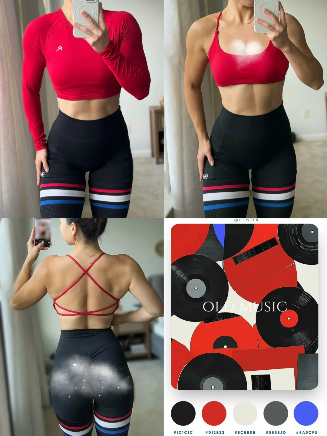 复古风黑红色系运动穿搭🎸