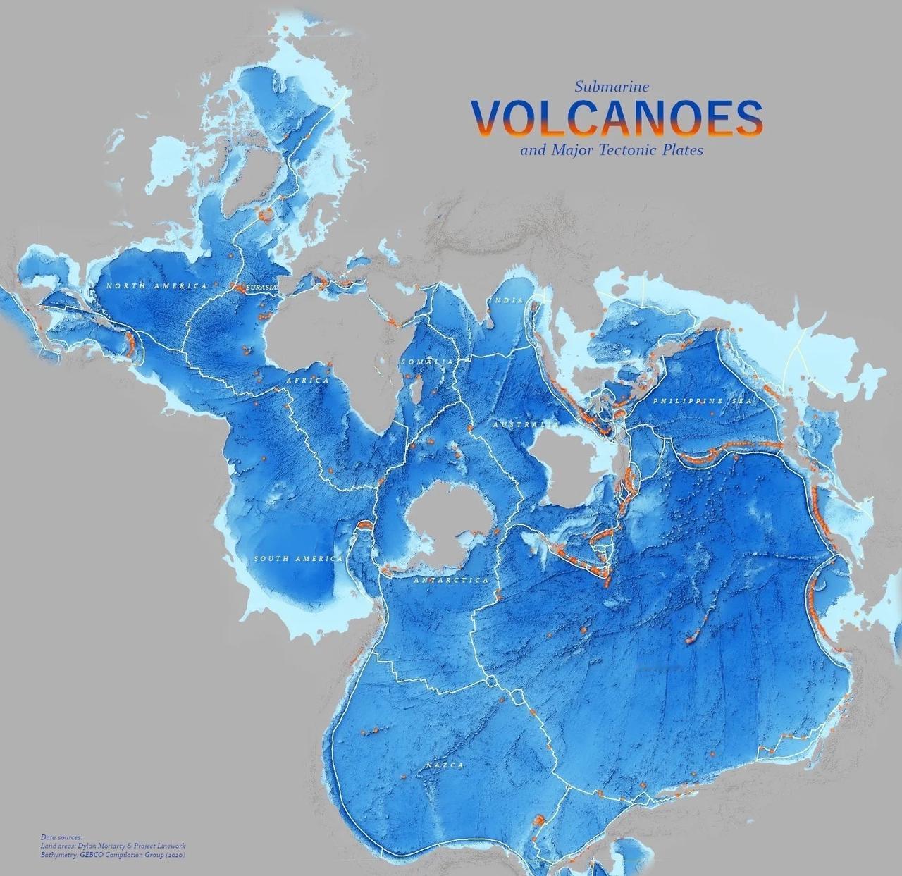 全球主要的火山分布图
火山 板块 地壳运动