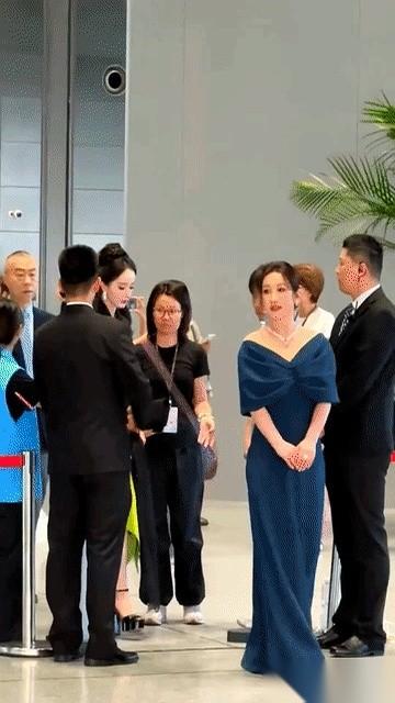 前一秒，红毯上的画面还是轻纱曼舞。其他女明星提着拖尾裙摆，笑意盈盈地冲着镜头挥手
