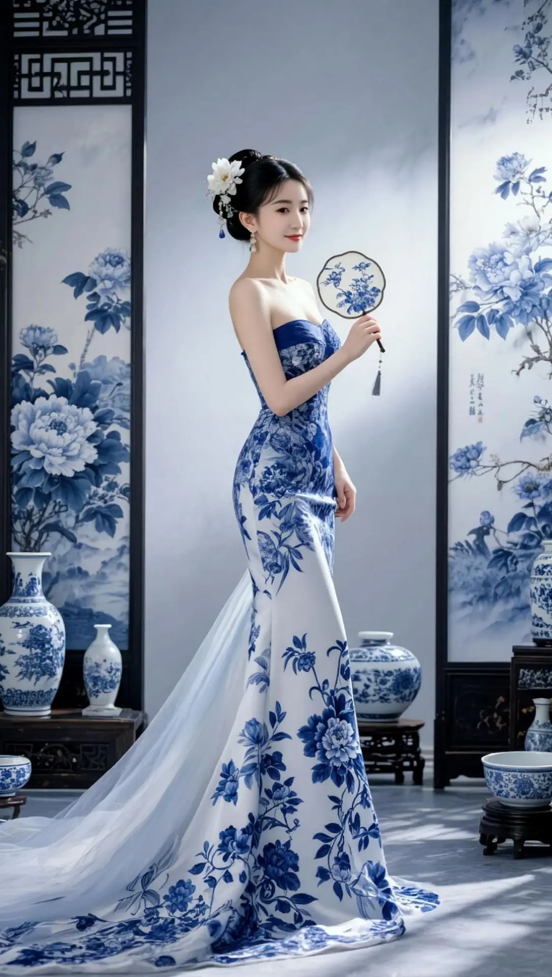 AI青花瓷写真 ai创作