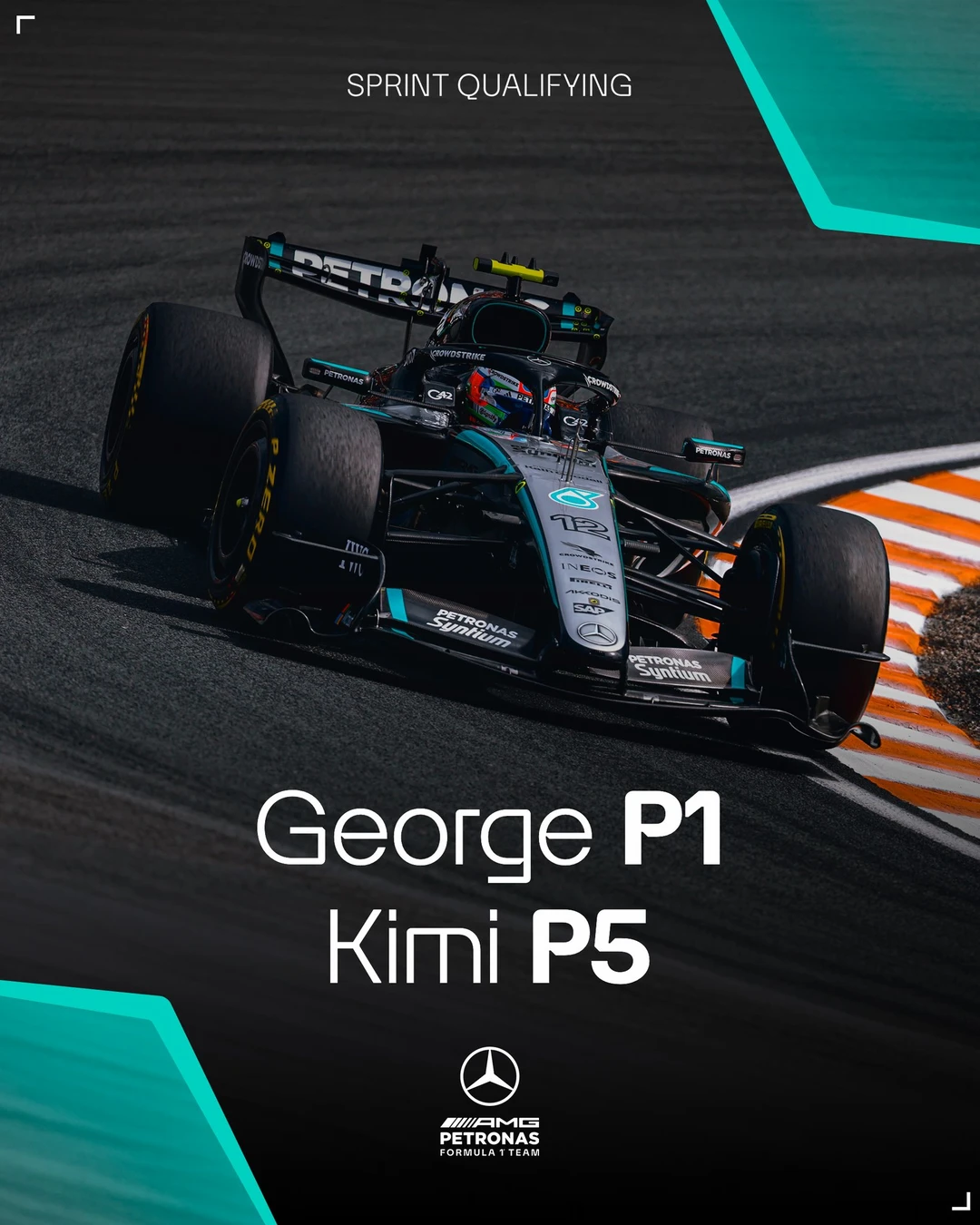 2026赛季F1荷兰🇳🇱大奖赛冲刺赛排位赛结束🔚 梅赛德斯车队车...