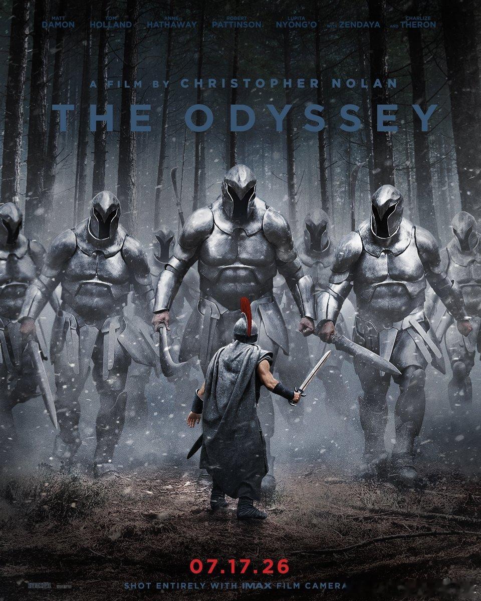 亿万同人字幕组 克里斯托弗·诺兰《奥德赛》的新海报。7月17日上映。