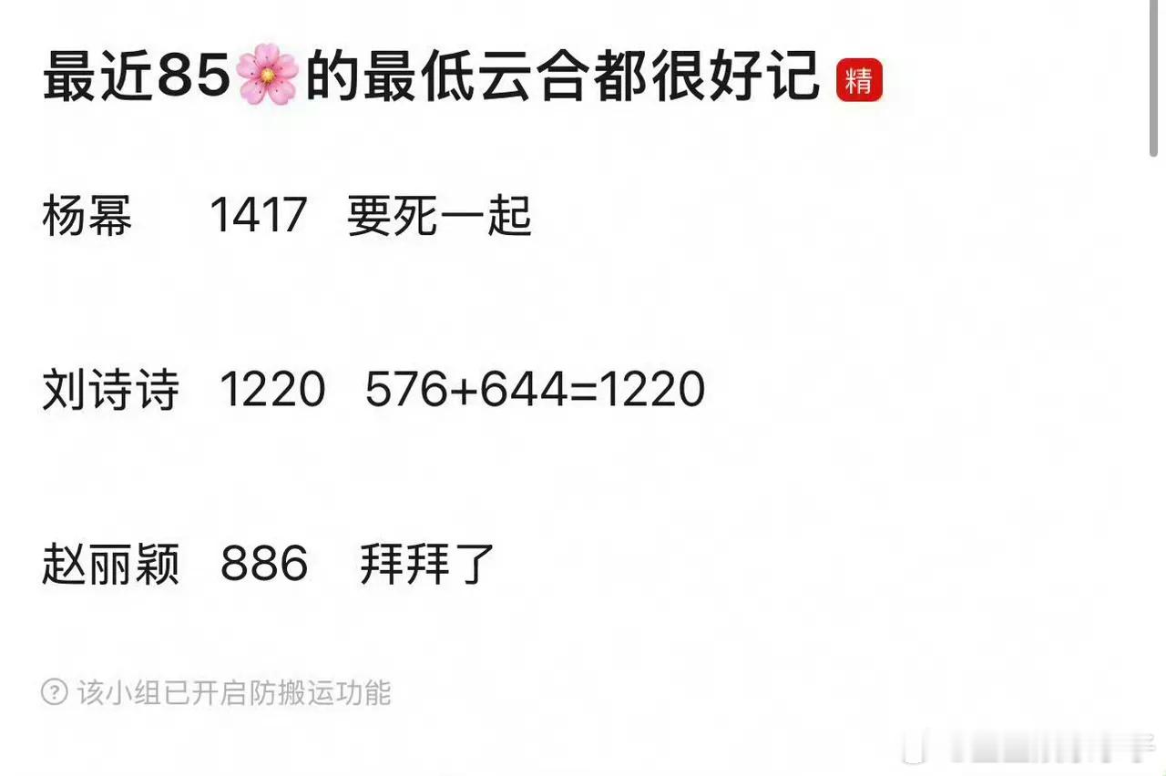 包括杨幂、刘诗诗、赵丽颖最近85花的剧全部扑街了 ​​​