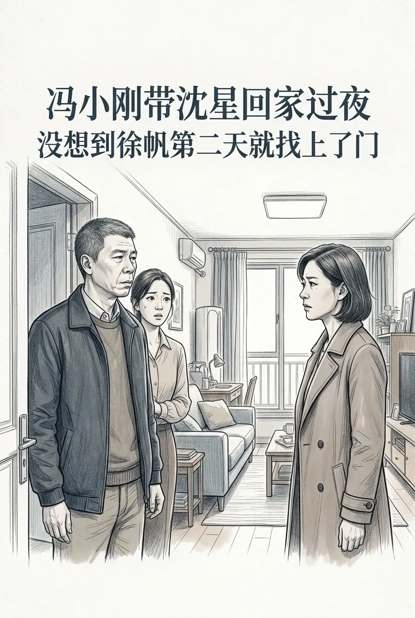 冯小刚带着大长腿沈星回家过夜，没想到徐帆。徐帆第二天就找上了门
