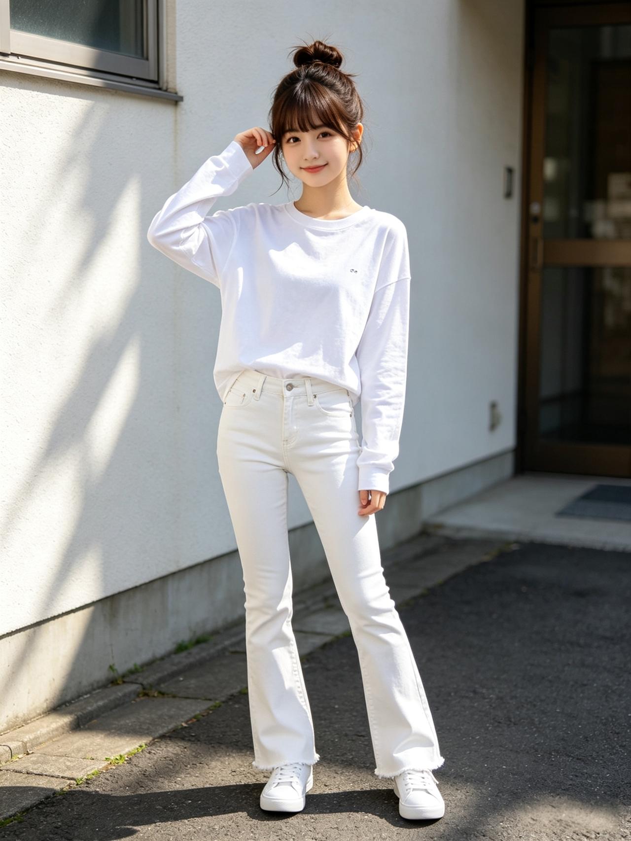 元气少女穿搭指南💕简约白色T恤+牛仔裤，清新又时尚！女孩子怎么穿搭既时尚又好看