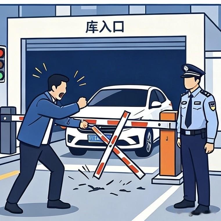 山东济南，一业主开车进车库，车牌识别失败，保安让他登记信息，业主嫌保安事多，一怒