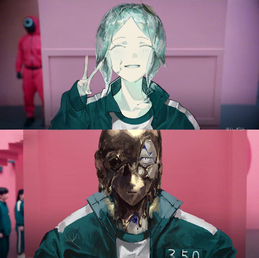 《宝石之国》X《鱿鱼游戏》磷叶石绘：22_0724 