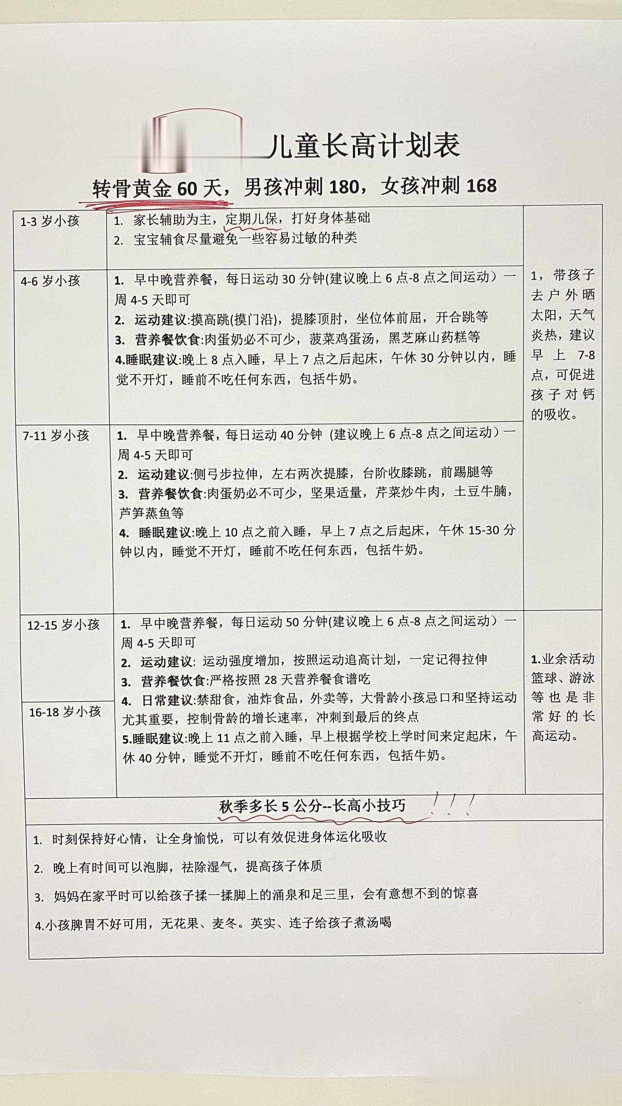 秋天，一年之中孩子长高的最后一个黄金期，一定要抓住！

每年都比别人孩子少长2c