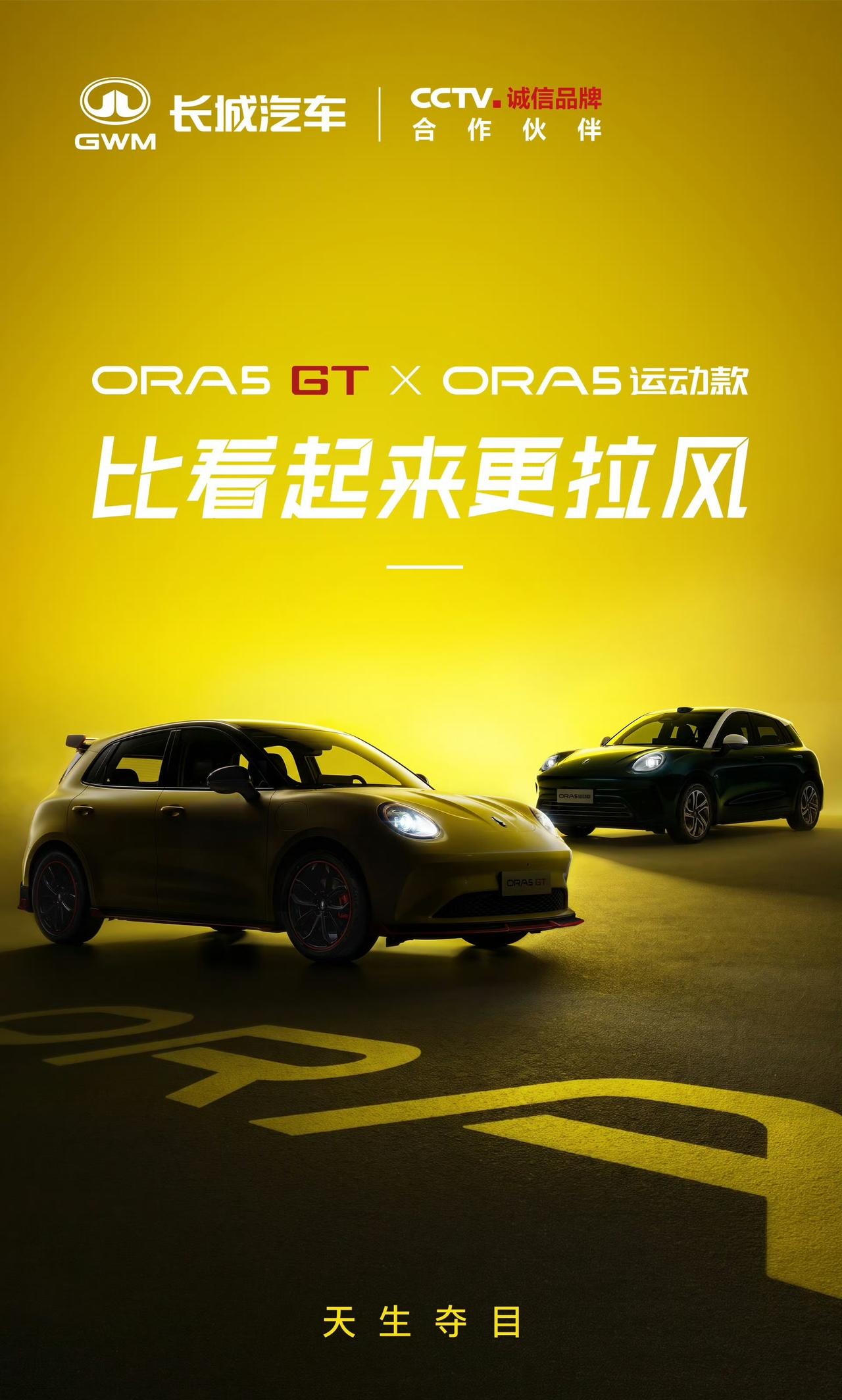 欧拉5GT/欧拉5运动款预告图，大家觉得外观拉风吗？
主打运动操控
运动款搭载激