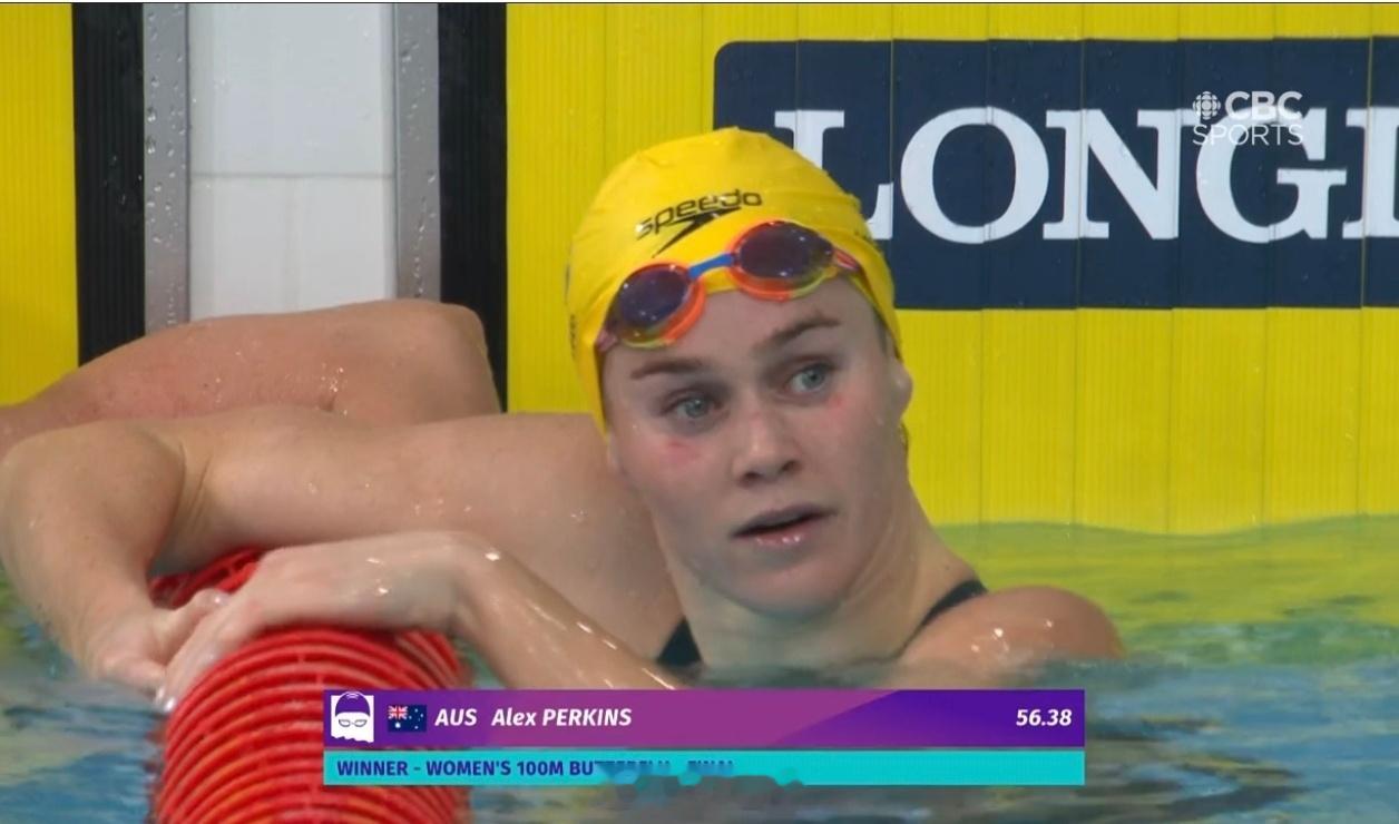 英联邦运动会 女100蝶决赛🇦🇺Alex Perkins 56.38 