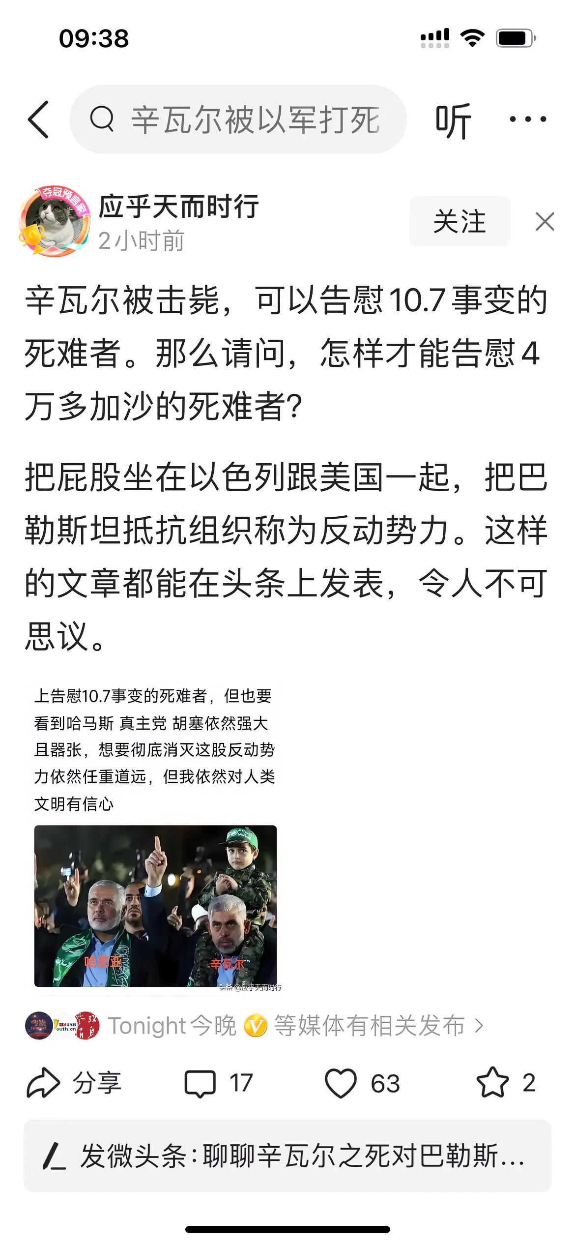 同样的问题：把屁股坐在哈马斯一起，为被联合国定为恐怖组织的哈马斯歌功颂德的文章能