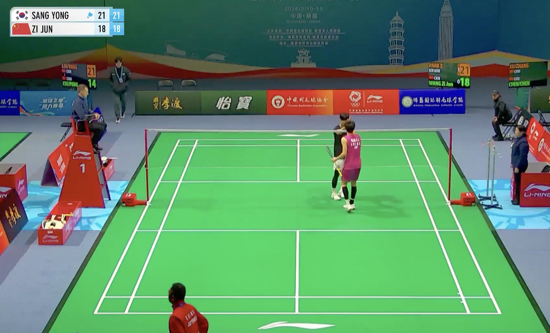 王子峻🇨🇳 18-21、18-21 🇰🇷朴相龙2026年瑞昌羽毛球大师赛