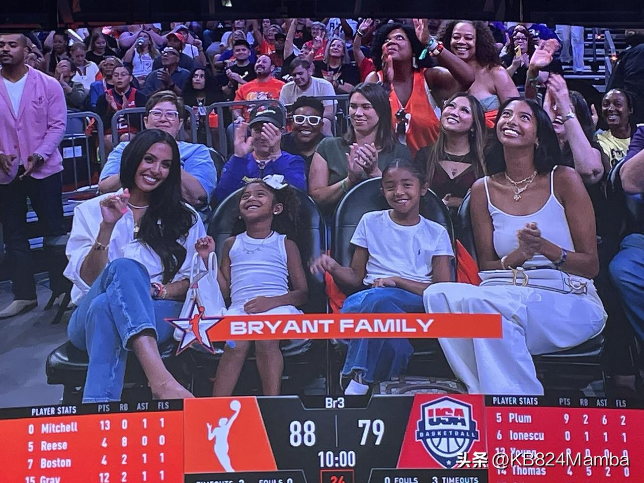 【🏀科比家族齐聚现场，见证WNBA全明星赛，谁将接过科比的篮球火炬？🔥】

