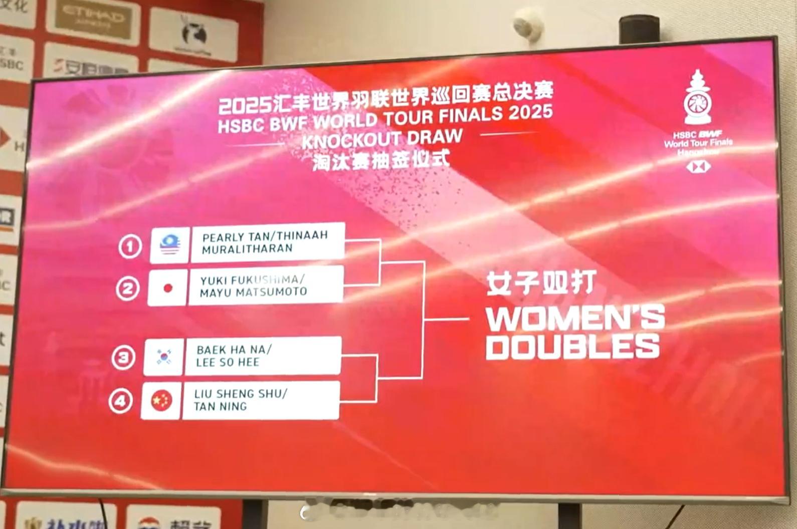 2025年世界羽联年终总决赛 女双陈康乐 蒂娜 VS 福岛由纪 松本麻佑刘圣书 